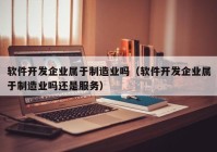 软件开发企业属于制造业吗（软件开发企业属于制造业吗还是服务）